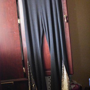 Lucky & Blessed Western Black Flare Stretch Pants